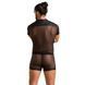 Комплект сетчатого мужского белья Passion 052 SET MICHAEL L/XL black, рубашка, боксеры, заклепки SO7624 фото 4