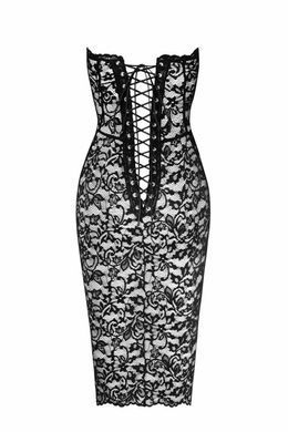 Платье Noir Handmade F301 Catalyst, XL, black, миди, кружево, открытые плечи, шнуровка на спине SX0246 фото