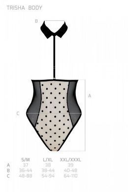 Эротическое боди Passion TRISHA BODY, L/XL, beige, с открытыми чашками SO9738 фото
