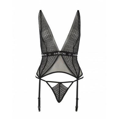 Напівпрозорий корсет Passion Exclusive MIRAJANE CORSET XXL/XXXL, black PS26409 фото