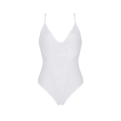 Боди с ажурным декором и открытым шагом Passion URSULA BODY L/XL, white SO5832 фото