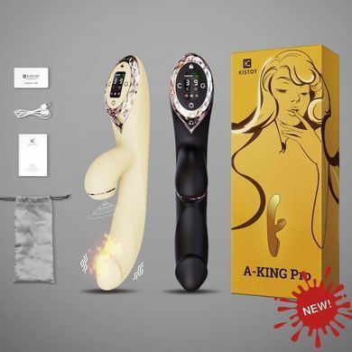 Вакуумный вибратор-кролик с подогревом KISSTOY A-King Pro Yellow, с LED-экраном SO4081 фото
