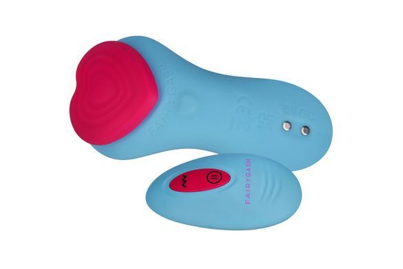 Вибратор в трусики FairyGasm HeartGem blue, на магните, пульт ДУ SX0628 фото