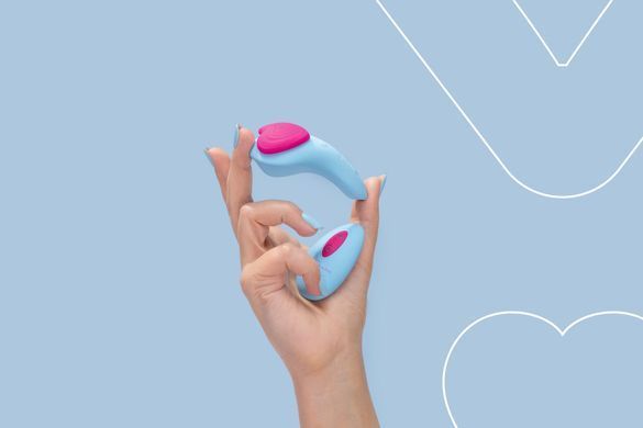 Вибратор в трусики FairyGasm HeartGem blue, на магните, пульт ДУ SX0628 фото