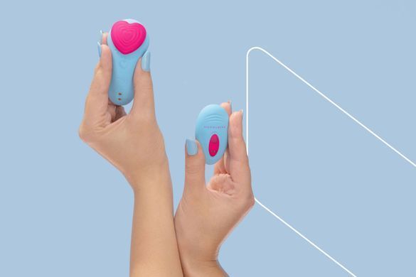 Вибратор в трусики FairyGasm HeartGem blue, на магните, пульт ДУ SX0628 фото
