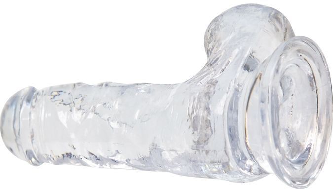 Прозрачный фаллоимитатор на присоске ADDICTION &mdash; Clear Dildo with Balls 6&Prime;, вибропуля в подарок SO5580 фото