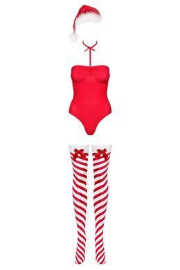 Боди Obsessive Kissmas teddy red S/M SX1152 фото