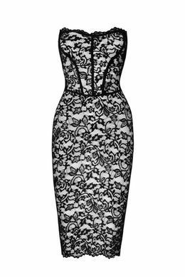 Сукня Noir Handmade F301 Catalyst, XXL, black, міді, мереживо, відкриті плечі, шнурівка на спині SX0247 фото