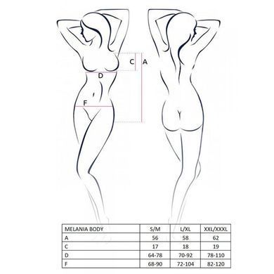 Боди Passion MELANIA BODY S/M, black EL16302 фото