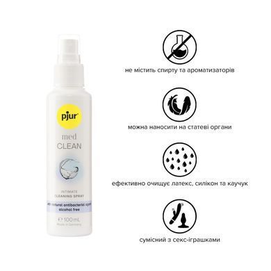Очищающий спрей pjur med CLEAN 100 мл для нежной кожи и игрушек, антибактериальный PJ10440 фото