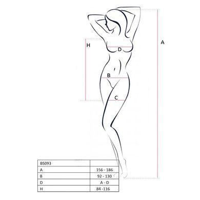 Бодистокинг-платье с глубоким воротом Passion BS093 white, длинные рукава SO6399 фото