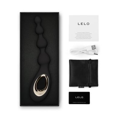 Анальные бусы с вибрацией LELO Soraya Beads Black, разный диаметр бусин, 8 режимов SO9531 фото