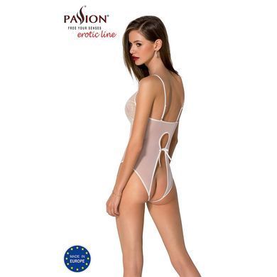 Боди с ажурным декором и открытым шагом Passion URSULA BODY S/M, white SO5833 фото