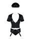 Эротический костюм полицейского Obsessive Police set S/M, black, топ, шорты, кепка, пояс, портупея SO7725 фото 3