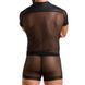 Комплект сетчатого мужского белья Passion 052 SET MICHAEL XXL/XXXL black, рубашка, боксеры, заклепки SO7626 фото 2