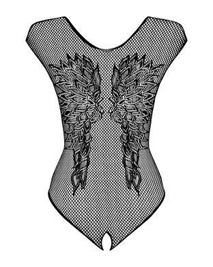 (SALE) Бодистокинг из крупной сетки с кружевом Obsessive B112 teddy XL/XXL, черный, с доступом SO7202 фото