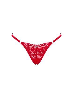 Мереживні стрінги Obsessive Lacelove thong M/L Red, низька посадка SO8662 фото