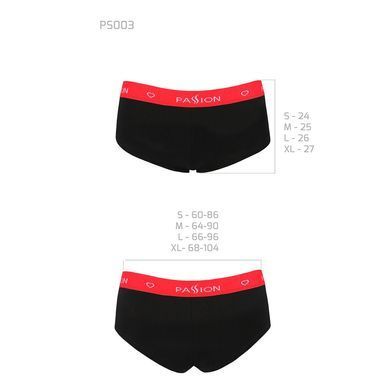 Трусики-шортики Passion PS003 PANTIES L, black SO4207 фото