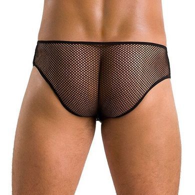 Мужские трусы со шнуровкой Passion 035 SLIP RICHARD S/M Black, экокожа, сетка SO7577 фото