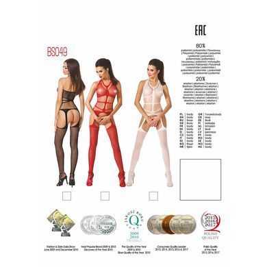 Бодистокинг Passion BS049 red, комбинезон, имитация топа, чулок и пояса PBS049R фото