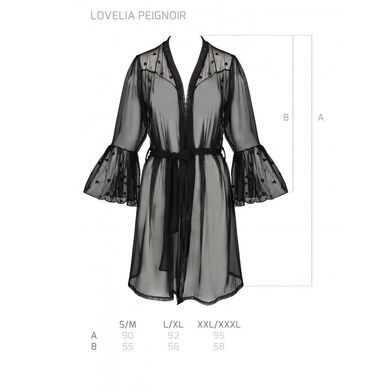 Воздушный пеньюар Passion LOVELIA PEIGNOIR L/XL, black SO4771 фото