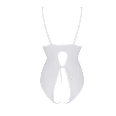 Боди с ажурным декором и открытым шагом Passion URSULA BODY XXL/XXXL, white SO5834 фото