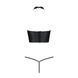 Комплект білизни з відкритими грудьми Passion GENEVIA SET WITH OPEN BRA XXL/XXXL black, корсет, стрі SO8441 фото 4