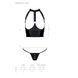 Комплект білизни з відкритими грудьми Passion GENEVIA SET WITH OPEN BRA XXL/XXXL black, корсет, стрі SO8441 фото 5