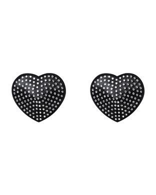 Накладки-сердечки на соски со стразами Obsessive A750 nipple covers, черные (мятая упаковка!!!) SO7193-R фото