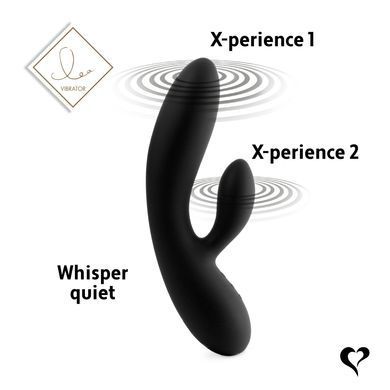 Гнучкий вібратор кролик з двома моторами FeelzToys Lea Rabbit Vibrator Black SO4433 фото