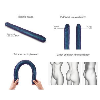 Фаллоимитатор двойной Strap-On-Me DOUBLE DONG REALISTIC DILDO - SNAKY METALLIC COLOR SX1389 фото