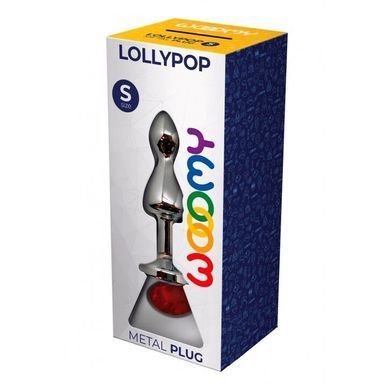 Металлическая анальная пробка Wooomy Lollypop Double Ball Metal Plug Red S диам. 2,8 см, длина 8,5см SO7416 фото