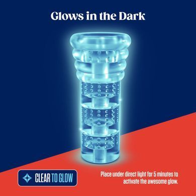 Мастурбатор Blush Rize &ndash; Luz Glow in the Dark Masturbator &ndash; Clear, всасывание, светится в темноте SO8833 фото