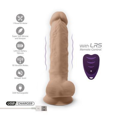 Фаллоимитатор с вибрацией SilexD Vetus Vibro Flesh (MODEL 1 size 8in) + LRS, двухслойный, диам.4,2см SO8213 фото
