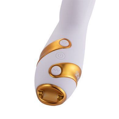 Вібратор-кролик з пульсацією та флогером LOCKINK SEVANDA Whip Vibrating Massage Wand, біло-золотий SX0904 фото