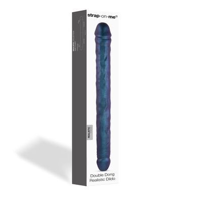 Фаллоимитатор двойной Strap-On-Me DOUBLE DONG REALISTIC DILDO - SNAKY METALLIC COLOR SX1389 фото