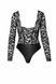 Боди Noir Handmade F296 Psyche, S, кружево, длинный рукав, низ под латекс, с доступом SX0213 фото 6