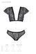 Комплект Passion LEAFA BIKINI black, XXL/XXXL, бюстгальтер-топ с рукавчиками, стринги-шортики с вырезом SX0499 фото 5