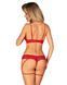 Комплект Obsessive Ingridia 2-pcs crotchless set XL/2XL, червоний, з доступом, відкриті груди SO9033 фото 2