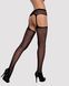 Сітчасті панчохи-стокінги з квітковим малюнком Obsessive Garter stockings S207 XL/XL, чорні, імітаці SO7267 фото 2