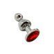 Металлическая анальная пробка Wooomy Lollypop Double Ball Metal Plug Red S диам. 2,8 см, длина 8,5см SO7416 фото 1