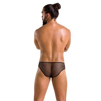 Чоловічі труси зі шнурівкою Passion 035 SLIP RICHARD XXL/XXXL Black, екошкіра, сітка SO7578 фото