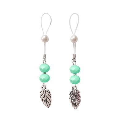 Прикраси з намистинами та листочком для сосків Art of Sex &ndash; Nipple Jewelry Leaf, м&rsquo;ятні SO5397 фото