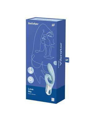 Вибратор-кролик Satisfyer Love Me Blue, гибкий, отросток с тройным кончиком SO7779 фото