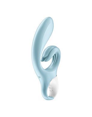 Вибратор-кролик Satisfyer Love Me Blue, гибкий, отросток с тройным кончиком SO7779 фото