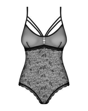 Кружевное боди с доступом Obsessive 818-TED-1 teddy XS/S, черное SO9020 фото