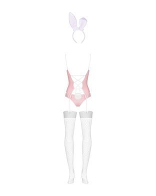Эротический костюм зайки Obsessive Bunny suit 4 pcs costume pink S/M, розовый, топ с подвязками, тру SO7254 фото