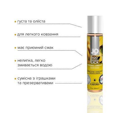 Смазка на водной основе JO H2O &mdash; Banana Lick (30 мл) без сахара, растительный глицерин SO1474 фото