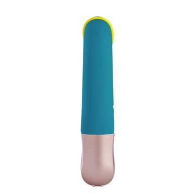 Мини вибратор-кролик со стимулирующей лентой Fun Factory AMORINO petrol/neon yellow, лента съемная SX0947 фото