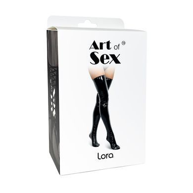 Сексуальные виниловые чулки Art of Sex - Lora, размер M, цвет черный SO7337 фото